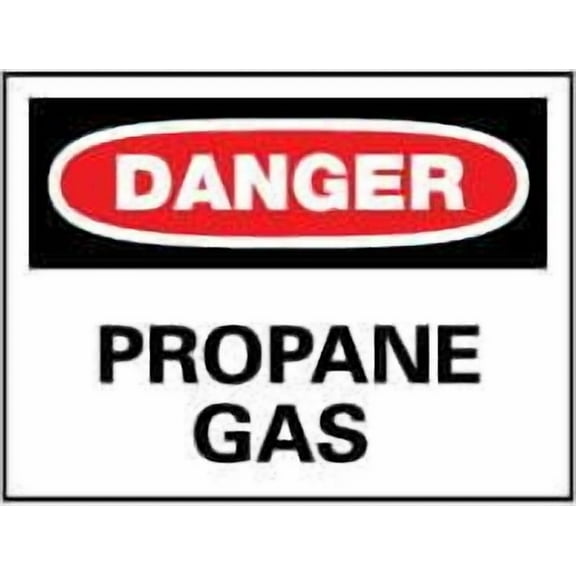 "Danger - Propane Gas", 10" Long x 14" Wide, Rigid Plastic Safety Sign