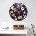 thumbnail image 2 of Yayeee Wall Clock Battery Operated 11.9" Silent Quartz Non-Ticking for Living Room Decor, Orange Halloween Ghosts, 2 of 8