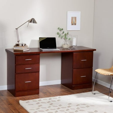 Valona Modern 5-Drawer Desk - Dark Cherry