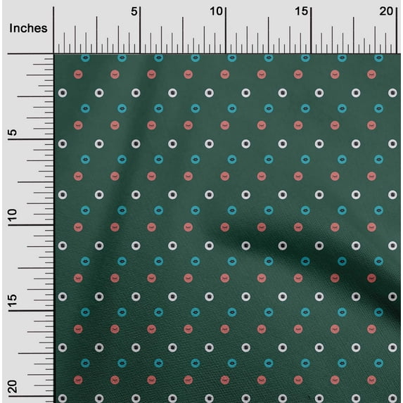 oneOone Cotton Silk Teal Green Fabric Eyelashes|Eye & Lips Face Diy Clothing Quilting Fabric Print Fabric By Yard 42 Inch Wide