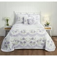 thumbnail image 3 of Better Trends  Bloomfield Bedspread Set, Floral Design 100% Cotton Tufted Chenille Machine Washable Tumble Dry Lavender Queen Bedspread + 6 Additional, 3 of 5