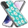 thumbnail image 2 of MUNDAZE Samsung Galaxy S21 Ultra Turquoise Teal White Daisies Cute Daisy Polka Dots Double Layer Phone Case Cover, 2 of 5