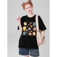 thumbnail image 1 of Camiseta informal de cuello redondo para mujer, de secado rápido, de punto, de largo regular, con estampado geométrico y de chocolate, ideal para todas las estaciones, ideal para practicar deporte., 1 of 8
