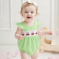 thumbnail image 2 of Coerni My First Easter Baby Girl Outfit New Born Smock Bubble Romper Ruffle Bodysuit Princess Onesie Jumpsuit Coming Home Outfit, 2 of 8