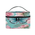 thumbnail image 2 of DIXRUYEE Train Case Cosmetics Organizer Fashion Teal Wings Printed Size: 9x6.2x6.5 in, 2 of 5