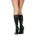 thumbnail image 4 of Women's Side Stripe Pointy Toe Stretchy Stiletto Knee High Boots - Black Leatherette (Size: 6.5), 4 of 4