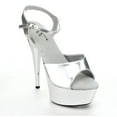 thumbnail image 2 of Ellie Shoes E-609-Chrome, 6" Womens Pointed Chrome Stiletto Sandal. 10 / Silver/Silver Chrome, 2 of 6