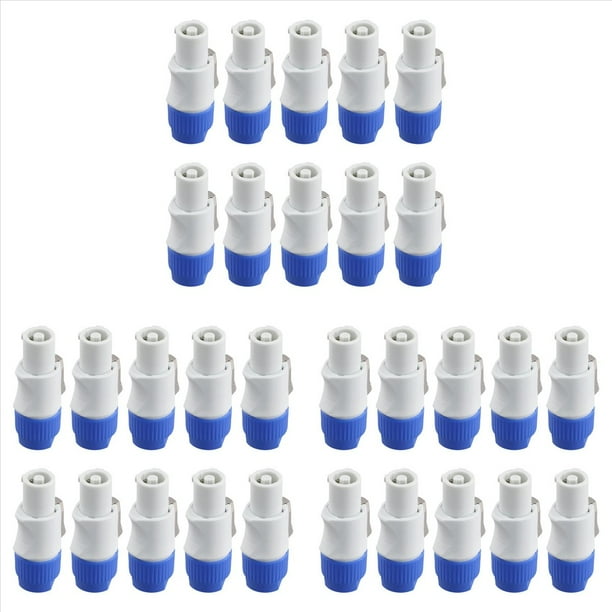 30 Conectores Powercon Macho de 3 Pines, Conector de Entrada de Señal para Haz de Luz, Salida de Potencia de Luz de Escenario