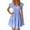 Blue, variant on Dresses for Women Plus Size Short Sleeved Round Neck Summer Casual Color Blocking Dress