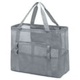 thumbnail image 1 of Large Mesh Travel Organizer Bag Lightweight Foldable Storage Sack For Beach Pool Swimwear Towel And Accessories, 1 of 4