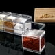 thumbnail image 5 of 4 tarros de especias con cuchara de plástico, tarros de especias transparentes, caja de condimentos, caja de condimentos de acrílico, caja de botellas de especias, tarros de especias de cocina JM, 5 of 5