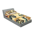 thumbnail image 2 of Ambesonne Paisley Fitted Sheet & Pillow Sham Set, Eastern Batik Style, Twinxl, Multicolor, 2 of 2