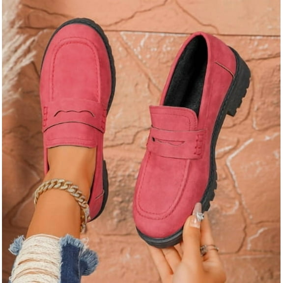 Womens Loafers Shoes Platform Chunky Penny Loafer Lug Sole Comfortable Slip On Work Office Business Casual Dress Shoes, US Size 5-11.5
