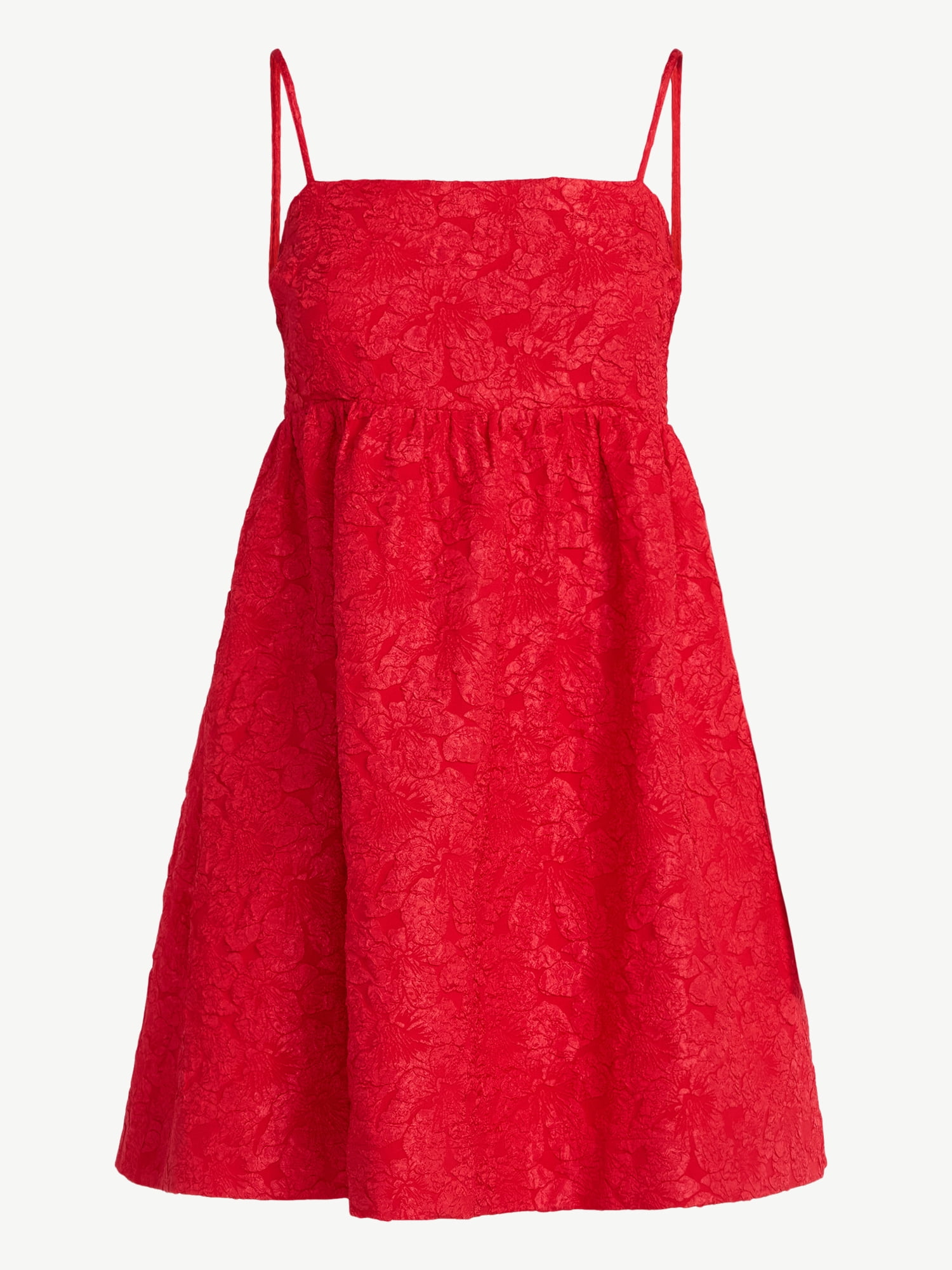 Free Assembly Women's and Women's Plus Sleeveless Lace Babydoll Dress with Pockets, Size XS-4X