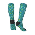 thumbnail image 4 of Daiia Sports Socks Cute Shark Turtle Printed Novelty Crew Socks for Men Women Knee High Socks Cotton Socks Soft & Breathable Support Unisex Socks, 4 of 9