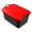 Black/Red, variant on Life Story 55 Qt Stackable Storage Bin, Heavy Duty Lidded Container, Black/Orange, 6 Pack