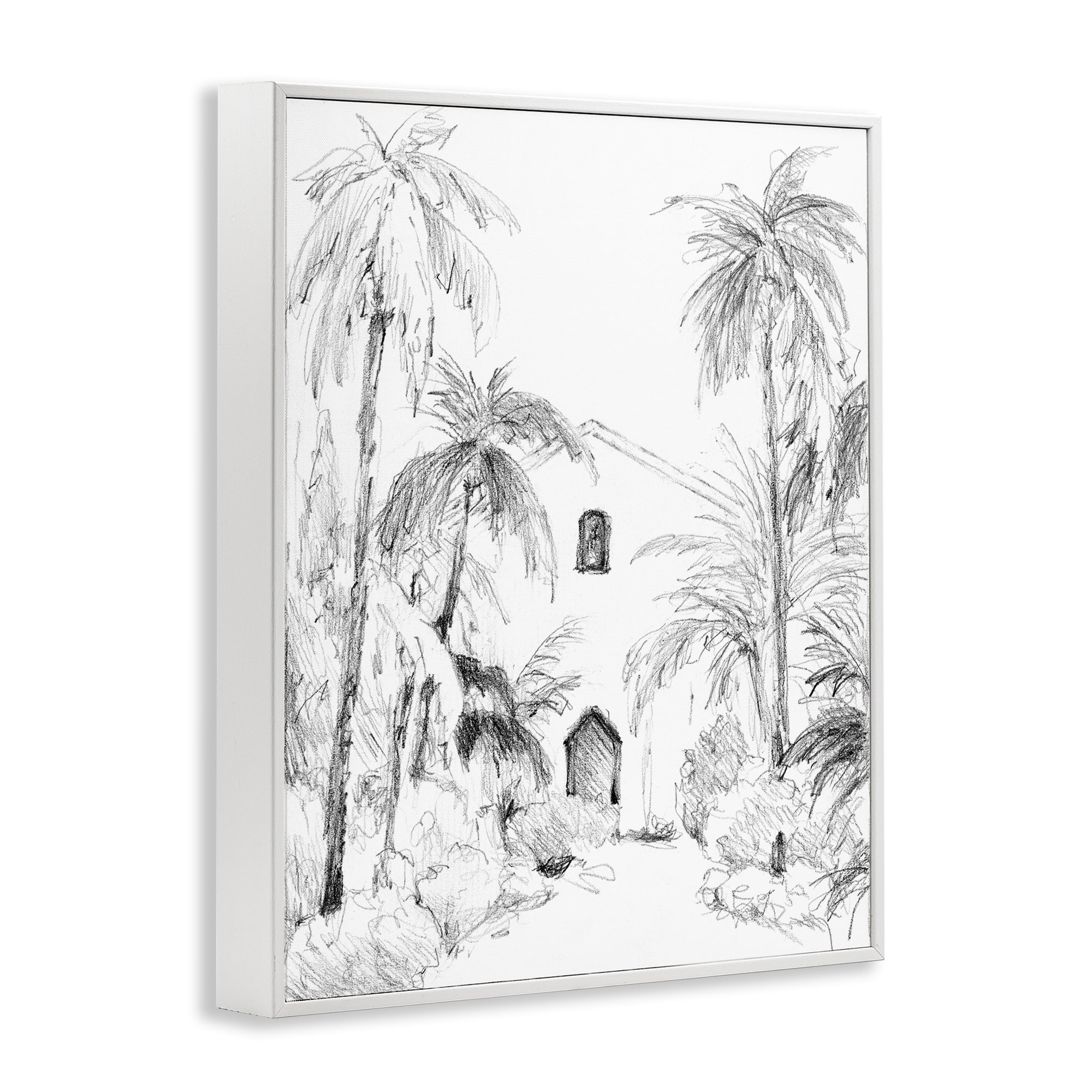 Stupell Industries Island Church Sketch White Framed Giclee Art, design by Lanie Loreth