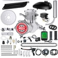 thumbnail image 1 of IMAYCC Kit de motor de bicicleta de 80 cc, kit de bicicleta motorizada de 2 tiempos, apto para bicicletas de 26 a 28 pulgadas, kit de motor de bicicleta con computadora digital con cable (plata), 1 of 5