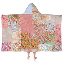 Pioneer Flower Floral Print Pattern Hooded Bath Towel,50"x30" for Ages 3 To 12 Kids, Quick Dry Lightweight Soft Microfiber Hood Beach Towel Cover Up for Kids