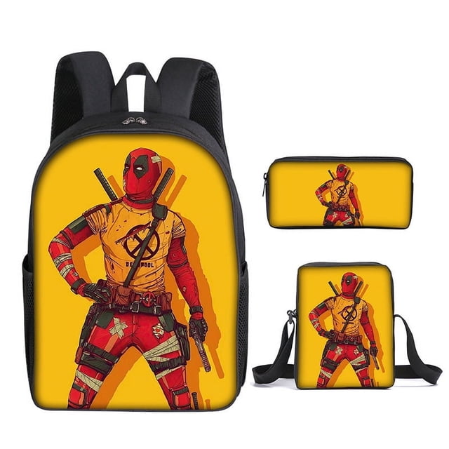 Deadpool Deadpool Bag Three-piece Set, Student Shoulder Bag, 3D Printing, Game Characters, Travel Bag-week