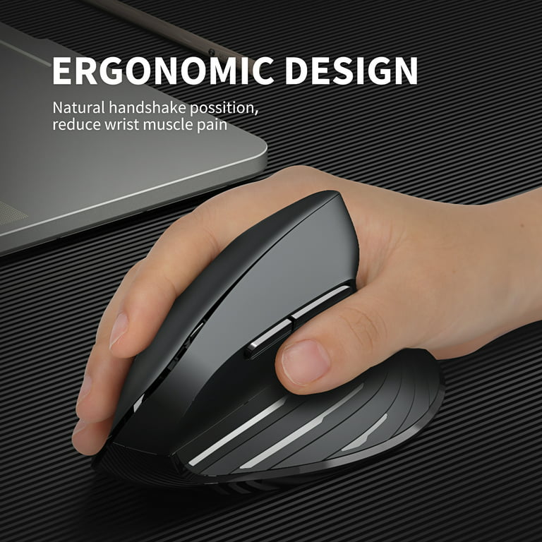 Bluetooth Ergonomic Mouse, Vssoplor BT1+BT2+2.4G Wireless Vertical Optical  Mouse,1000 / 1600 / 2400 DPI and 5 Buttons Mice for Laptop, PC, Computer,  Mac OS 