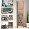 thumbnail image 5 of 67”H Wood Room Divider Screen with 4 Panels,Dual-hingers Folding Privacy Screens,Room Divider for Room Separation,Brown, 5 of 6