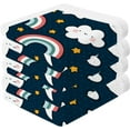 thumbnail image 2 of Coolnut Cartoon Rainbow Star Moon Wash Cloths 6 Pack - 12 x 12 Inch Super Soft Washcloths for Your Face and Body - 100% Cotton Highly Absorbent Baby Face Towel Washcloth Gift, 2 of 7