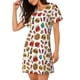 thumbnail image 2 of Easygdp Hot Dog Pizza Camisón de manga corta para mujer, informal, estampado, 2 of 6
