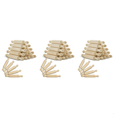 

45 Pieces Wooden Mini Rolling Pin 6 Inches Long Kitchen Baking Rolling Pin Small Wood Dough Roller for Children Fondant