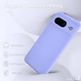 thumbnail image 2 of KOMI for Google Pixel 8 Case, Silicone Phone Case with 2 Screen Protector, Soft Anti-Scratch Microfiber Lining, Full Body Shockproof Slim Cover Support Wireless Charging, Lavender Purple, 2 of 5