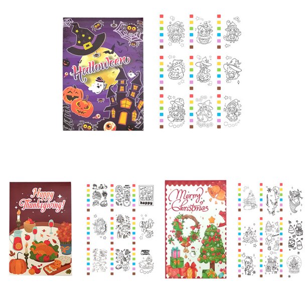 XWSHYW Herramientas para El Hogar Mini Blocs In Acuarela Libro Dibujo In Garabatos Frutas In Pintura Libro In Acuarela Mini Blocs In Pintura para Niños Juego In Acuarela de Bolsillo