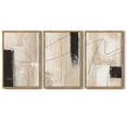 thumbnail image 4 of SHENIFY Large 24x36in3pcs Natural Framed Abstract Wall Art Black Lines Shapes Abstract Illustrations Modern Minimalist Painting Decorative Artwork for Living Room Bedroom, 4 of 6