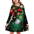 thumbnail image 2 of XEGLSBU Girls Christmas Dresses Kids Autumn Winter Christmas Print Long Sleeve Princess Dress z261009-C-Watermelon Red Size 8-9 Years, 2 of 6