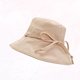 thumbnail image 5 of Sombrero de pescador para adultos con lazo decorativo, protección solar, ala ancha, elegante para playa al aire libre (caqui-M, 56-58 cm), 5 of 5