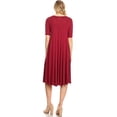 thumbnail image 5 of Women's Solid Casual Comfy Short Sleeve Jersey Knit A-Line Midi Dress, 5 of 6