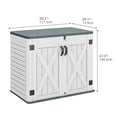 thumbnail image 2 of Dextrus Outdoor Horizontal Storage Shed with X-Shaped Lockable Door, 35 Cu Ft Weather Resistant Resin Tool Shed, 2 of 5