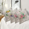 thumbnail image 6 of Flower Flora Home Outdoor Decor Throw Pillow Covers 18x18 Inch Grey White Stripes Geometrical with Sunflower Hyacinth Rose Leaves Vase Pillow Cases Set of 4 Cotton Linen Cushion Cover, 6 of 6