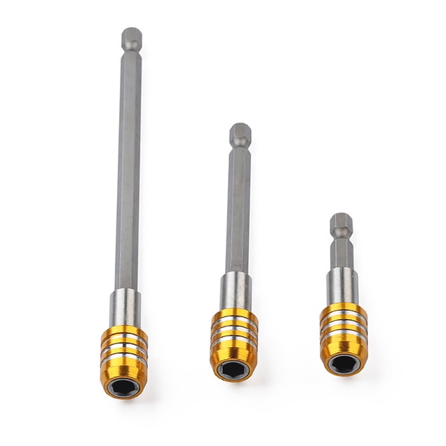 Hex Shank Screwdriver Quick Release Extension Holder Bit Set 3Pcs Small Drill Bits for Hardened Steel Disk Drill Drill Extension Bit Set 5/16 Hex Bit Organizer Small Hand Drill Set
