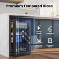 thumbnail image 4 of Yeego 160 Can Beverage Refrigerator with Glass Door,4.6 Cu.ft Wine Coolers,Touch Control Panel On the Glass,Freestanding Mini Fridge,Black, 4 of 8