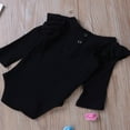 thumbnail image 3 of Infant Newborn Baby Boy Girl Long Sleeve Romper Cotton Ruffled Solid Color Bodysuit, 3 of 6