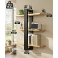 thumbnail image 3 of Gronda Nature and Black Floating Shelves for Wall Mounted, 3 Tier Pine Wood shelf for Living Room Bathroom Bedroom Display Modern 20in., 3 of 12
