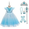 thumbnail image 1 of HAWEE Robe Elsa pour Filles Costume de Carnaval Fête d'Anniversaire Robe Tutu de Princesse Manches Bouffantes Déguisement Elsa, 1 of 7