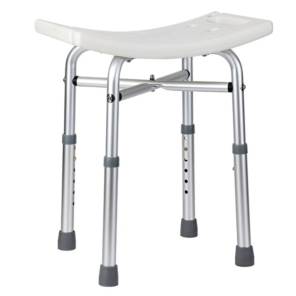 QinaQin Banco para regadera con altura ajustable, capacidad de 500 lb, asiento acolchado y patas con ventosas, ideal para baño seguro