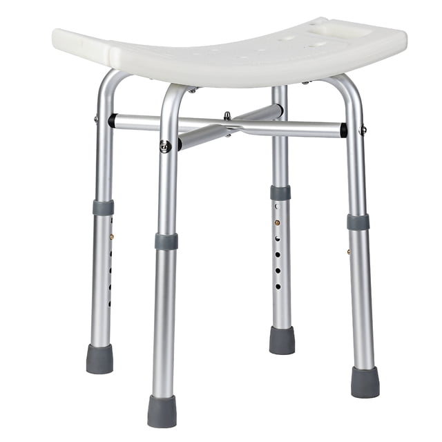 QinaQin Banco para regadera con altura ajustable, capacidad de 500 lb, asiento acolchado y patas con ventosas, ideal para baño seguro