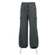 thumbnail image 4 of Pantalones cargo rectos con cordón para mujer talla grande: pierna ancha, holgados e informales, poliéster, transpirables, adecuados para otoño/uso diario, varias tallas, 4 of 4