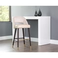 thumbnail image 2 of Sunpan Monae 30" Modern Faux Leather Barstool with Brown Wood Legs in Cream, 2 of 7