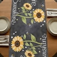 thumbnail image 5 of Table Runners 70 Inches Long Dress Scarves, You Are My Sunshine Farmhouse Coffee/Dining/Kitchen Table Decor, Holiday Table Runner, Yellow Sunflowers Cute Bees Heart Dark Gray 13x70 Inch, 5 of 9