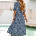 thumbnail image 5 of XFHLMJFF Casual Summer Beach Dress For Women Short Sleeve Round Neck Flowy Maxi Frocks With Pockets Chic Sundress, 5 of 5