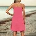 thumbnail image 4 of SMihono Vacation Dresses for Women Summer Trendy Eyelet Embroidery Mini Dress Spaghetti Strap V Neck Casual Sundress Hot Pink S, 4 of 6