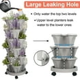thumbnail image 4 of Space Saving 3-Tier Indoor Outdoor Vertical Stackable Plastic Herb and Flower Planters - Gray,2 Set, 4 of 11